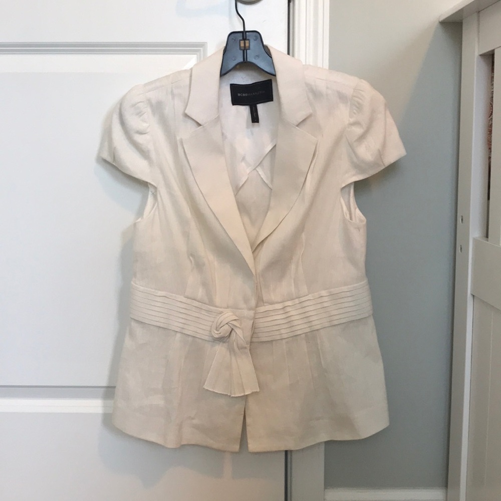 Bcbg linen off white jacket.